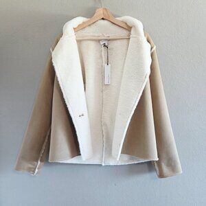 Michael Stars Kit Faux Shearling & Suede Notch Collar Jacket Size Small